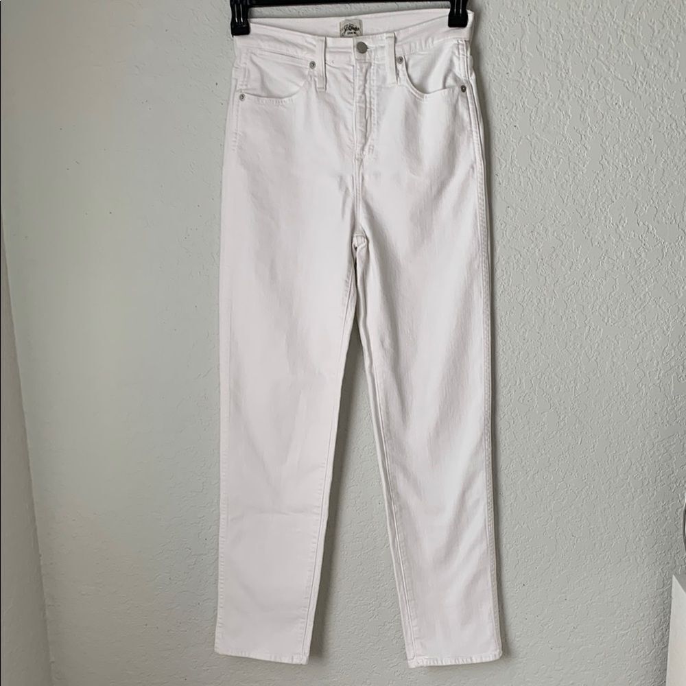 J. Crew White Straight Leg Stretch High Wise Women’s Jeans Size 26